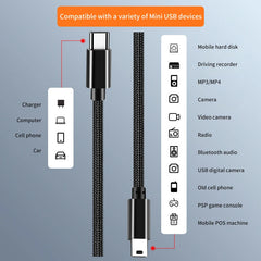 USB Type C to Mini USB Adapter Cable for Camera MP3 MacBook Pro HDD Charging Cable Data Transfer Connector Type-c Mini USB Cable