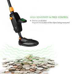 7.4 Inch Waterproof Kid Metal Detectors Gold Detector Lightweight Search Coil (24"-35") Adjustable Metal Detector for Junior