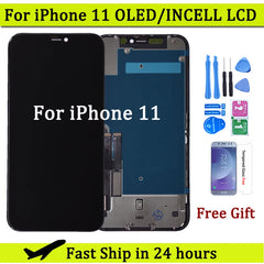 100% TEST OLED for iphone 11 LCD Display Touch Screen Digitizer Assembly With 3D Touch for iPhone 11 LCD Replacement