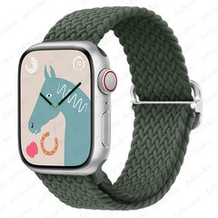 Braided Loop Strap For Apple watch Ultra Band 49mm 44mm 40mm 45mm 41mm 42mm 38mm Elastic Solo bracelet iWatch series9 8 7 6 se 3