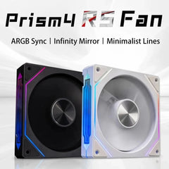 مروحة تبريد علبة وحدة المعالجة المركزية Prism 4RS ARGB بتصميم مرآة لا متناهية مقاس 120 مم و5 فولت و3 سنون ومزامنة إضاءة اللوحة الأم و4 سنون PWM و800-1800 دورة في الدقيقة