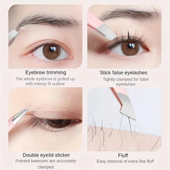 4 pcs Tweezers Set - Professional Tweezers For Eyebrows - Great Precision For Facial Hair, Splinter And Ingrown Hair Removal Wit