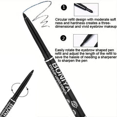 12pcs Black Eyeliner Pencils - Easy Twist Application for Flawless Eye Makeup