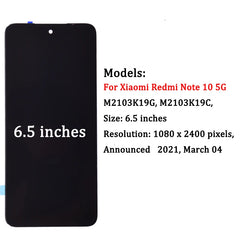 6.5'' For Xiaomi Redmi Note 10 5G LCD Display Touch Screen Digitizer Assembly M2103K19G For Xiaomi POCO M3 Pro 5G LCD