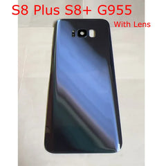 مع عدسة جديدة لهاتف Samsung Galaxy S8+ S8 Plus G955 G955F غطاء خلفي للبطارية وباب خلفي ولوحة زجاجية ثلاثية الأبعاد وغطاء لاصق بديل