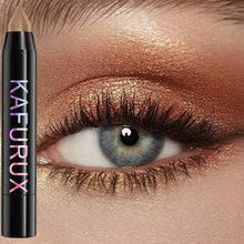 Pearlescent glitter eyeshadow pencil in warm bronze shimmer