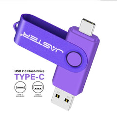 محرك أقراص فلاش USB من النوع C بسعة 128 جيجابايت وذاكرة تخزين 64 جيجابايت وسلسلة مفاتيح مجانية وذاكرة تخزين إبداعية هدية عمل باللون الأحمر وقرص U أزرق 32 جيجابايت