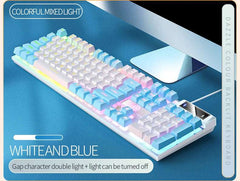 K500 Keyboard Mixed Color White Pink Keycaps 104 Keys Wired Gaming Keyboard for Laptop PC