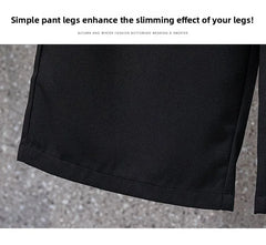 High Waist Straight Leg Elastic Women's Seven-Foot Pants Casual Outdoor Wear Summer Slimming Spor Wide Leg orts