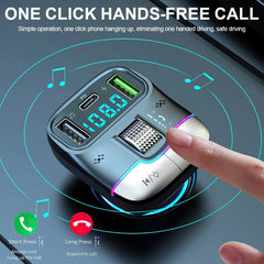 Bluetooth 5.3 Fm Transmitter Wireless Dual USB PD Adapter MP3 Player 3.1A Fast Charger Car Accessories