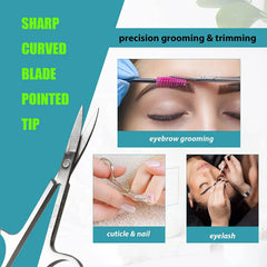 Eyebrow and Nose Hair Scissors, Comfort-Grip Handles, Facial Hair Grooming, Eyebrow, Nose, Mustache, Beard