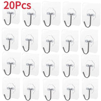 Self Adhesive Hooks Heavy Duty Wall Hooks Transparent Multi-Purpose Rack Door Key Towel Wall Hook For Bathroom Kitchen Organizer