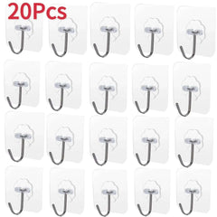 Self Adhesive Hooks Heavy Duty Wall Hooks Transparent Multi-Purpose Rack Door Key Towel Wall Hook For Bathroom Kitchen Organizer
