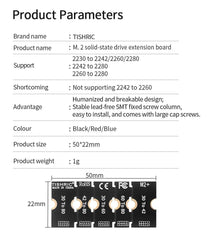 TISHRIC M.2 NGFF NVME SSD Extension Board Adapter 2230 2242 2260 2280 M2 Length Extend Adapter Bracket Card 5 Adjustable Lengths