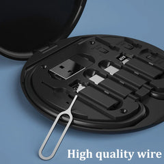 طقم كابل محول شحن متعدد المنافذ USB من النوع C إلى C بقدرة 60 وات، مجموعة تحويل USB C إلى Lightning، USB A وType C إلى Micro/Type C/Lighting