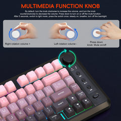 2025 New HXSJ L400 81-key 3 mode gaming wireless keyboard ergonomic Rgb backlit portable membrane keyboard wireless for laptop
