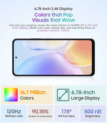 Blackview SHARK 8 Machine Android 13 8GB 128GB/256GB G99 6.78'' 120Hz 2.4K Display 64MP Camera