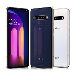 هاتف LG V60 ThinQ ثنائي الشاشة V600VM / هاتف أندرويد أصلي غير مقفول من اليابان بشاشة 6.8 بوصة ومعالج Snapdragon 865 4/5G NFC وذاكرة وصول عشوائي 8 جيجابايت + 128 جيجابايت وذاكرة قراءة فقط