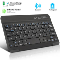 7/10inch Bluetooth Keyboard Wireless Keyboard Bluetooth Mini English Russian Keyboard Rechargeable For ipad Phone Tablet