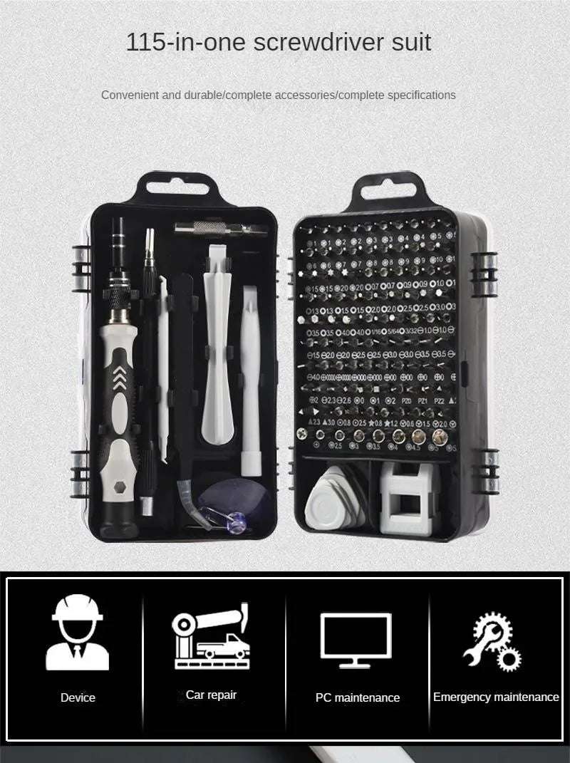 115 in 1 Multifunctional Precision Magnetic Screwdriver Set Computer PC Mobile Phone Equipment Repair Screwdrive Kit Hand Tools