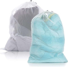 Large Size Laundry Mesh Bag Solid Color Drawstring Laundry Bag Anti-snagging Anti-deformation Mesh Clothes Washing Bag 60x90cm