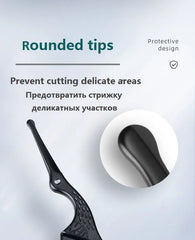 Facial Hair Scissors Rounded Professional Stainless Steel Mustache Nose Hair Beard Eyebrows Eyelashes Trimming Clippers