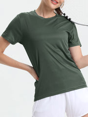 Women's Solid Color Ultralight Quick Dry Sport T-Shirt,Breathable Lightweight  ,Running Gym Compression Shirt