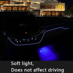 Car Interior LED Dashboard Central Frame Trim Atmosphere Light EL Wiring Neon Strip Ambient Lamp for Toyota CHR C-HR 2017-2021
