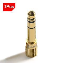 محول صوت QGeeM Jack 6.5 6.35 مم ذكر إلى موصل أنثى 3.5 مم لمكبر صوت سماعة الرأس ومحول صوت الميكروفون AUX 6.3 3.5 مم