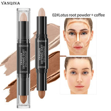 Face concealer stick in coffee lotus shade, nude beige applicator tip