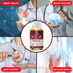 2000Mg Antarctic Krill Oil Omega-3 EPA & DHA Phospholipids and Astaxanthin for Joint, Brain, Immune and Cardiac Support Diet