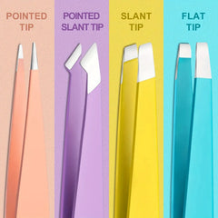Colorful Eyebrow Tweezer Hair Beauty Fine Hairs Puller Stainless Steel Slanted Eye Brow Clips Removal Makeup Tools