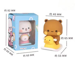 Cute Bubu Dudu Panda Bear Figure Kawaii Cartoon Panda Model Creative Exciting Spring Animal Car Ornaments
