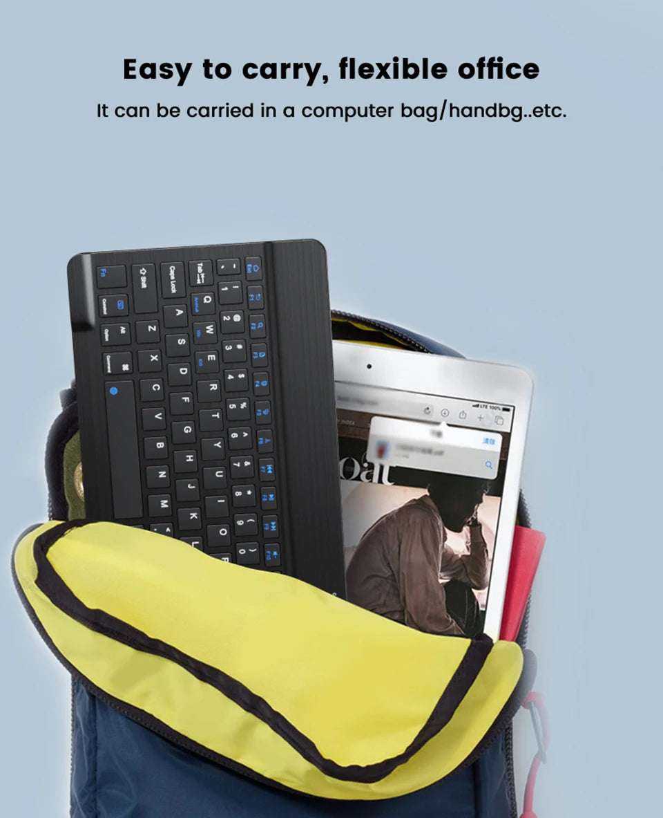 7/10inch Bluetooth Keyboard Wireless Keyboard Bluetooth Mini English Russian Keyboard Rechargeable For ipad Phone Tablet
