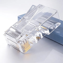 موصل Montions Rj45 Cat5e Cat6A موصل مرور شبكة غير محمي 8P8C موصل معياري لكابلات Ethernet