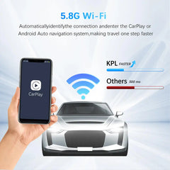 محول 2 في 1 سلكي إلى لاسلكي CarPlay Android Auto لجهاز ستيريو السيارة OEM مع قابس USB والتشغيل