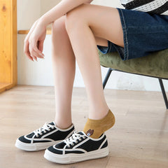 5/10 Pairs of WOMEN and MEN Cotton Socks, Casual Breathable Short Socks, and Girls' Cartoon Bear Low Cut Ankle Boat Socks