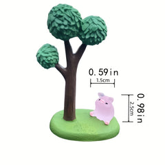 6pcs/set Cute pig cartoon Car Interior Decoration Car Doll Center Console Screen Decoration Cute Car Accessories for Women