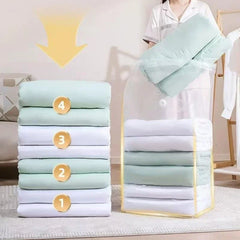 Vacuum Storage Bags No Need Pump Large Plastic Storage Bags for Storing Clothes blankets Compression Empty Bag Travel Accessorie