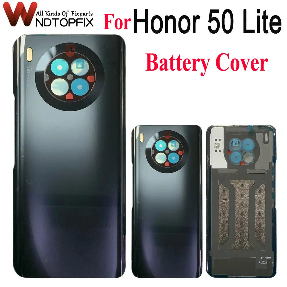 6.67" For Huawei Honor 50 Lite Back Battery Cover Housing With Camera Frame Without Flash For Honor 50Lite Back Cover +Sticker