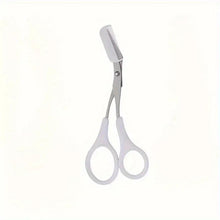 Eyebrow trimming scissors with comb and light gray handles