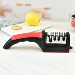 Kitchen 4Segment Knife Sharpener Household Multi-Functional Hand-Held Three-Purpose Black Sharpening Stone