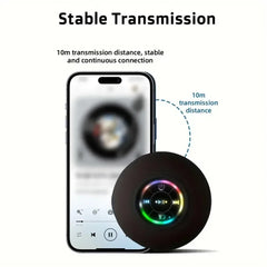 مكبر صوت جداري محمول مزود بخاصية البلوتوث IPX4 مقاوم للماء مع أضواء LED للحمام في الهواء الطلق وكأس شفط كبير يمكن امتصاصه