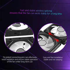 مروحة تبريد JUMPEAK MX120 اللاسلكية المعيارية مقاس 360 مم، مقاس 120 مم، ARGB، تأثير المرآة اللانهائية، لمبرد مياه الكمبيوتر