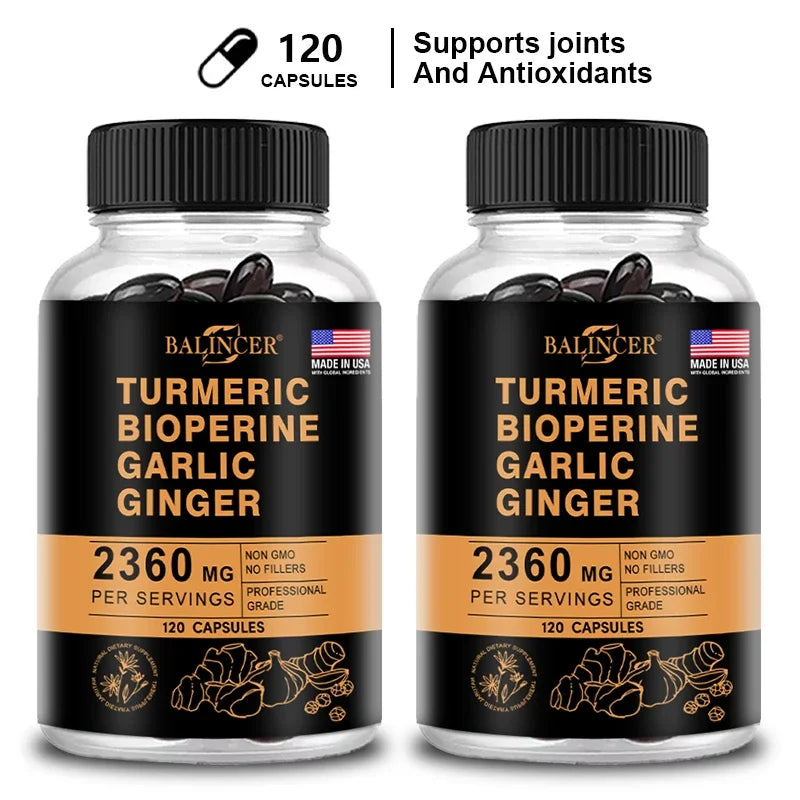 Curcumin Inflammation Support Black Pepper for Maximum Absorption, Natural Premium Joint Flexibility and Muscle Health Support