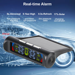 Tire Pressure Monitoring System Temperature Warning New C External Battery Version Sensors Solar TPMS Car Tyre Pressure Monitor