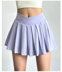 Sports short skirt women summer anti-walk yoga pants running fitness clothes quick dry breathable high waist pleated skirt