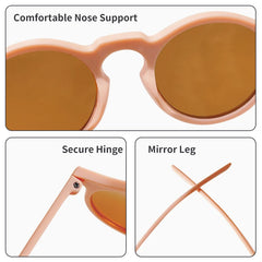 2023 New Children Round Solid Frosted Sunglasses Kids Outdoor Sun Protection Acrylic UV400 Glasses Boys Girls Polarized Glasses