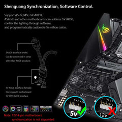 COOLMOON ARGB LED Strip Light 5V 3Pin/Small 4Pin Diamond Magnetic Colorful Atmosphere DIY Lamp Bar for PC Computer Case Chassis