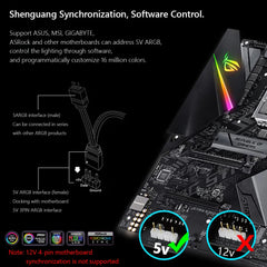COOLMOON ARGB LED Strip Light 5V 3Pin/Small 4Pin Diamond Magnetic Colorful Atmosphere DIY Lamp Bar for PC Computer Case Chassis